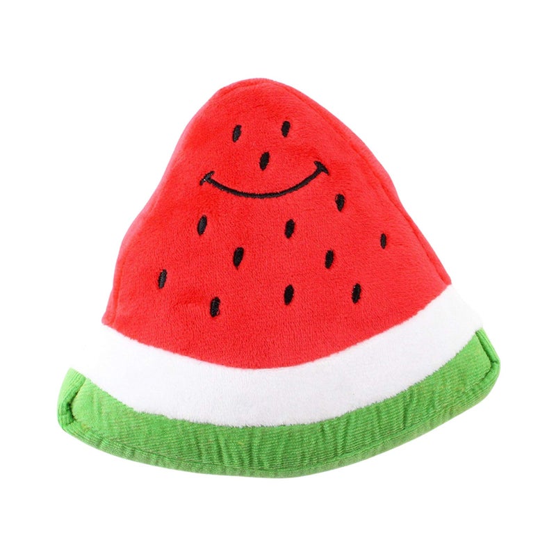 Midlee Smiley Watermelon Squeaker Plush Dog Toy - 5" - Image 1